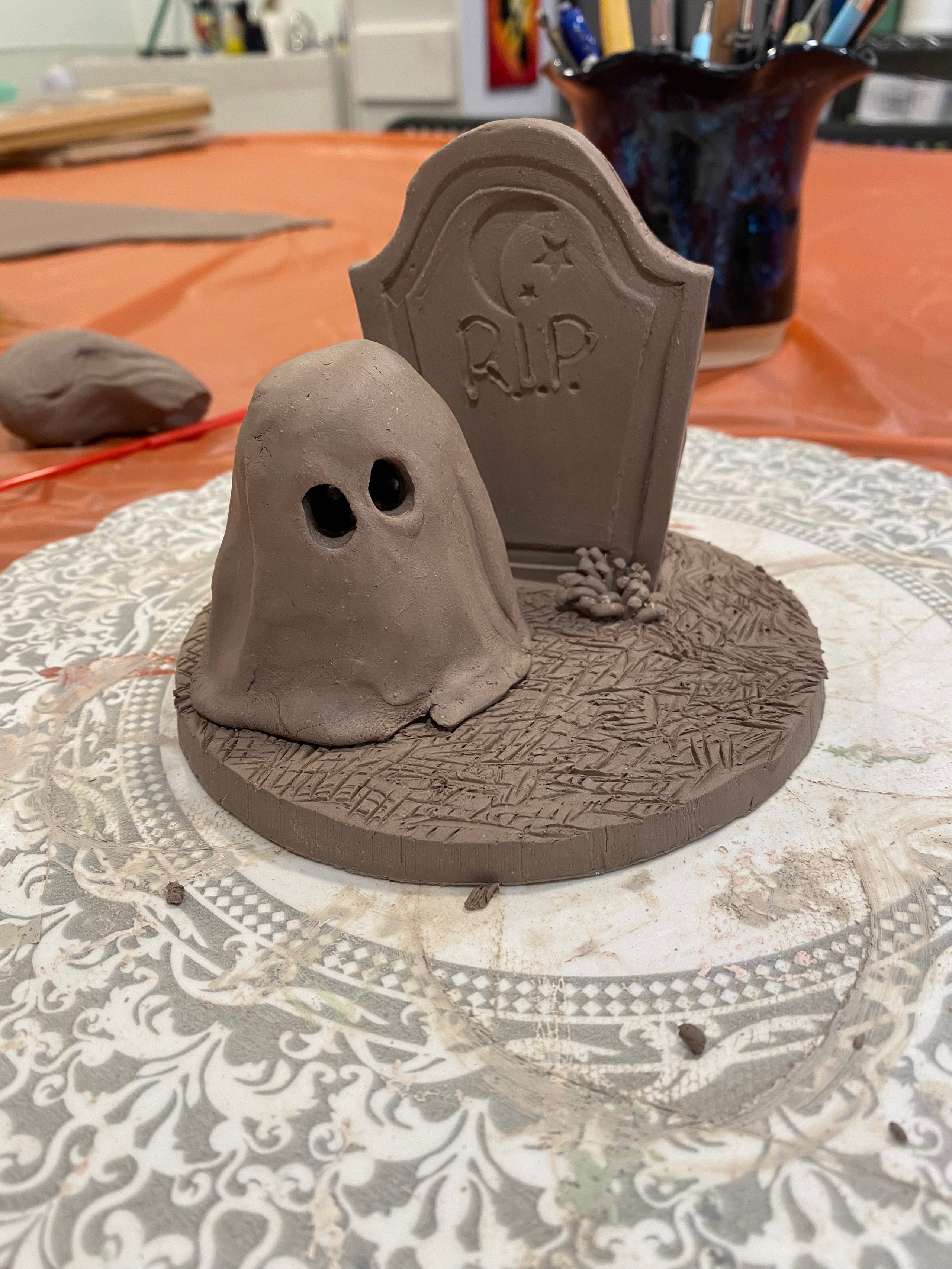 Ghost in the Graveyard Luminary/Incense Burner Creative Spark Arts, LLC